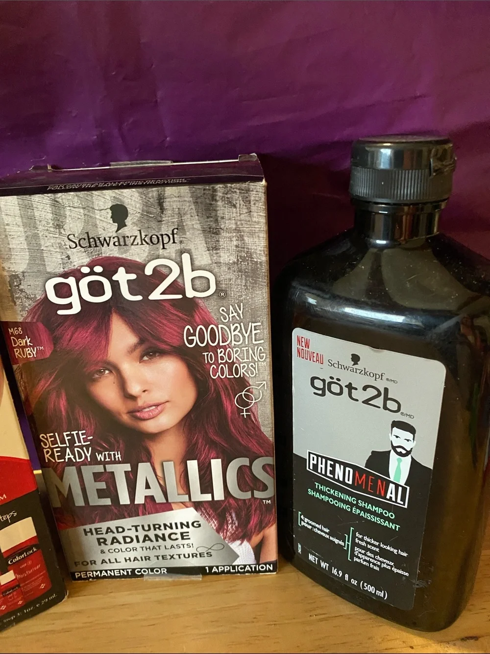 Schwarzkopf got2b Metallics Hair Color w/ColorLock & Thickening Shampoo New!